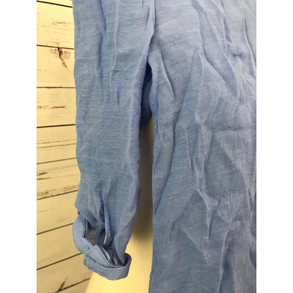 IZ Byer XS Extra Small Tie Front Shirt Blouse Lace Knot Blue Womans Sexy Y2K - Picture 8 of 8